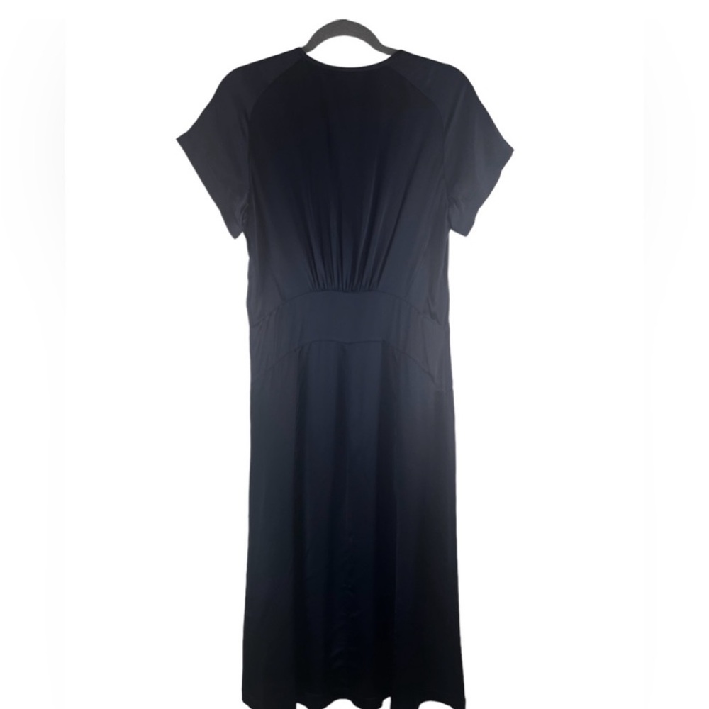 Rag and Bone Silk Flora Keyhole Midi Dress in Navy Blue size 8